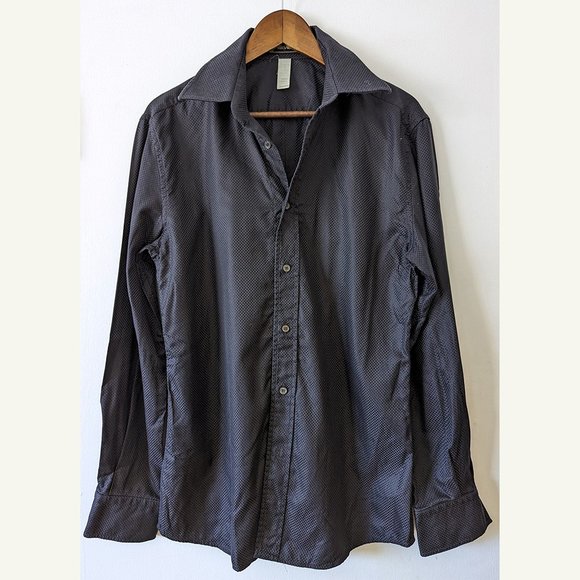 VERSACE - Woven textured black shirt - Sz 50 - Picture 2 of 13